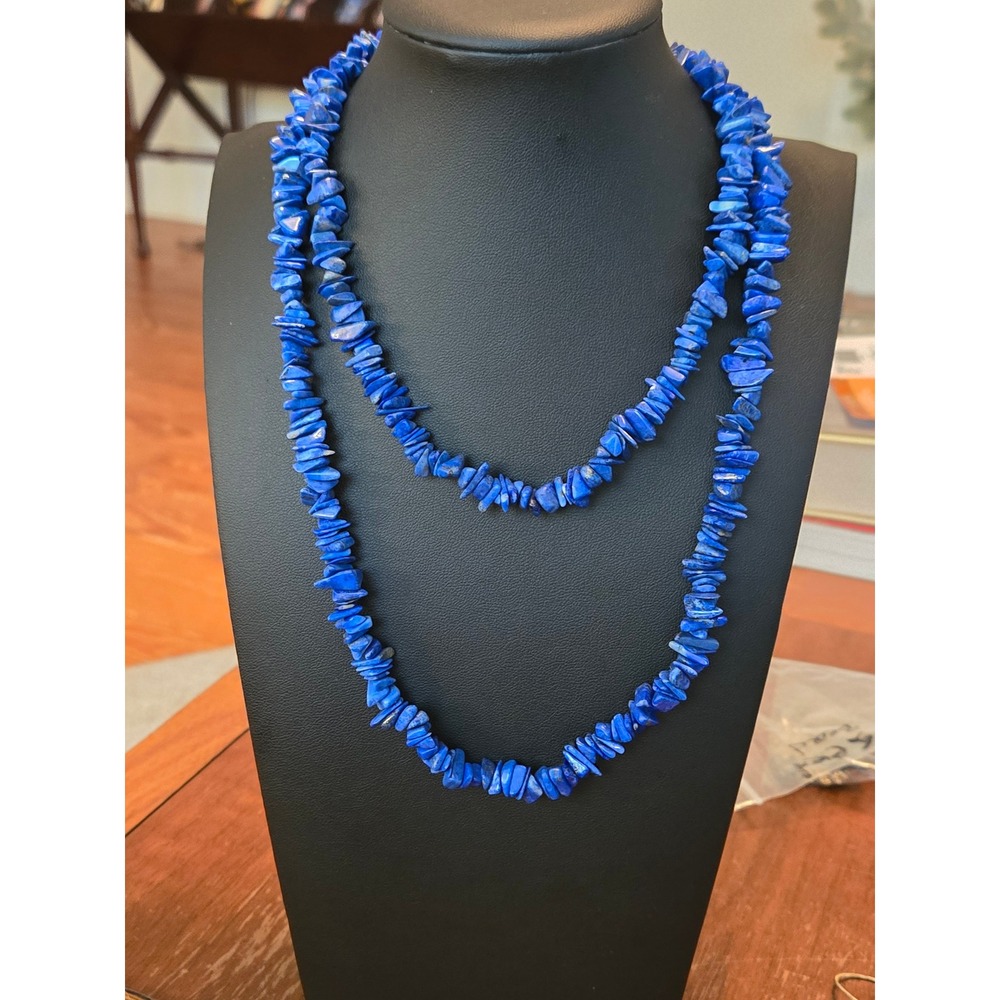 Lapis Lazuli Blue Stone Necklace Vintage